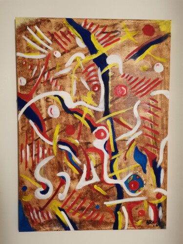 Pintura titulada "Field of Dandelions…" por Laura Ionescu, Obra de arte original, Acrílico Montado en Bastidor de camilla de…