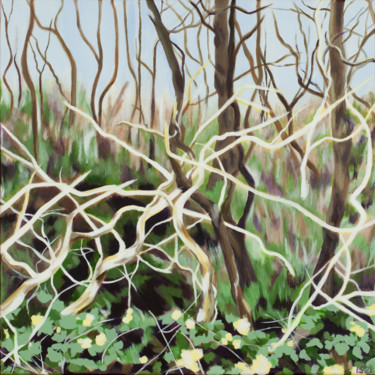 Картина под названием "Sculptural Trees" - Laura K Smith Paintings, Подлинное произведение искусства, Акрил Установлен на Де…