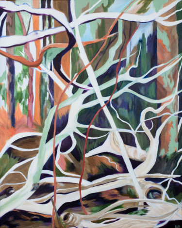 Vertical Sculptural Trees Painting titled "Vertical Sculptural…" by Laura K Smith Paintings, Original Art, Acrylic