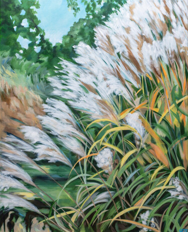 Painting titled "Swaying Grass" by Laura K Smith Paintings, Original Artwork, Acrylic Mounted on Wood Stretcher frame