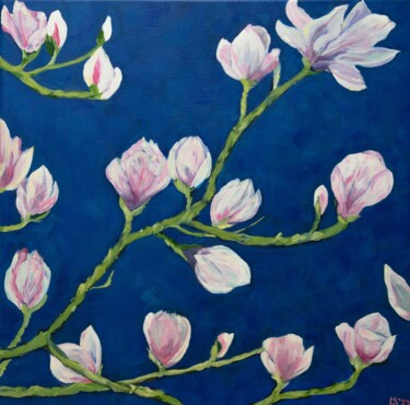 Картина под названием "Magnolias I" - Laura K Smith Paintings, Подлинное произведение искусства, Акрил