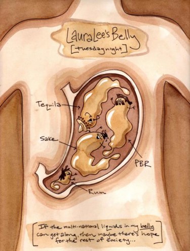 Collages titled "In my belly!" by Laura Lee Gulledge, Original Artwork