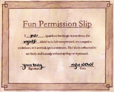 Collages titled "Fun Permission Slip" by Laura Lee Gulledge, Original Artwork