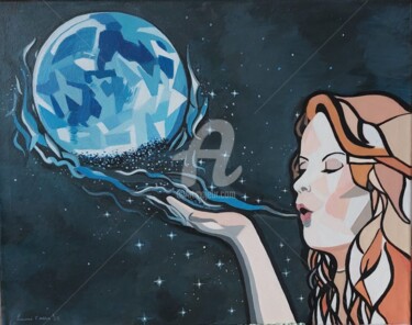 Pittura intitolato "Soffio di luna" da Laura Marra, Opera d'arte originale, Acrilico