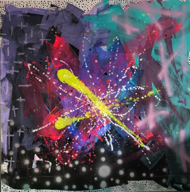 Malerei mit dem Titel "Explosion of Feelin…" von Laura Notari, Original-Kunstwerk, Acryl Auf Aluminium montiert