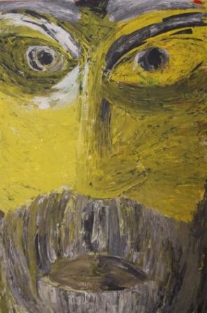 Pintura titulada "Máscara o El ojo ac…" por Laura Ruvalcaba, Obra de arte original, Oleo