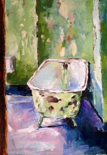 Pittura intitolato "Vecchia vasca" da Laura Tedeschi Pittrice, Opera d'arte originale, Olio