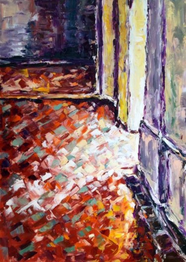 Painting titled "Interno fiorentino" by Laura Tedeschi Pittrice, Original Artwork, Oil