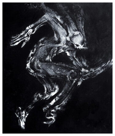 Gravures & estampes intitulée "LA DANSE DE L'OMBRE" par Laure-Anne Bocquel, Œuvre d'art originale, Monotype