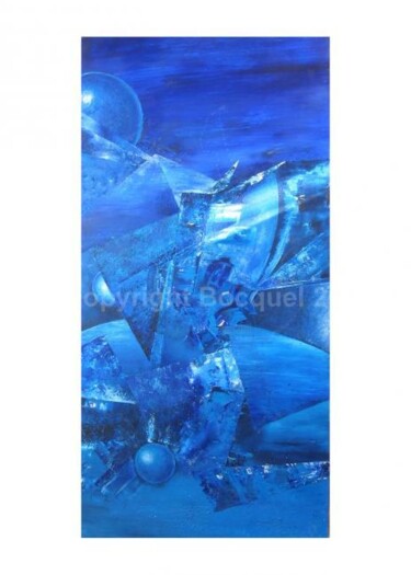 Painting titled "BLUES BLEU" by Laure-Anne Bocquel, Original Artwork, Oil