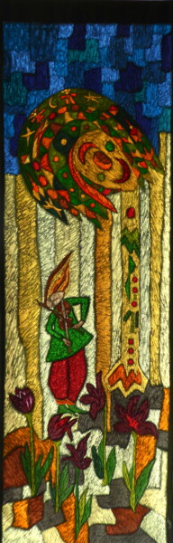 Malerei mit dem Titel "L'arbre musicien et…" von Laure Barlet, Original-Kunstwerk, Öl