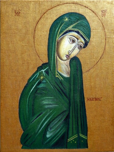 Painting titled "Vierge dite Katafigi" by Laure Barlet, Original Artwork, Oil