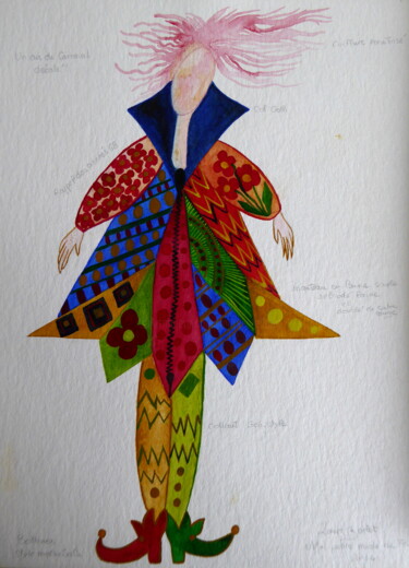 Schilderij getiteld "Mon manteau de lumi…" door Laure Barlet, Origineel Kunstwerk, Aquarel