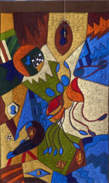 Malerei mit dem Titel "Résurrection" von Laure Barlet, Original-Kunstwerk, Öl