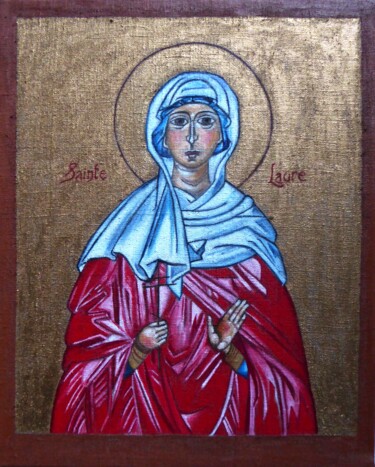Painting titled "Sainte Laure" by Laure Barlet, Original Artwork, Oil