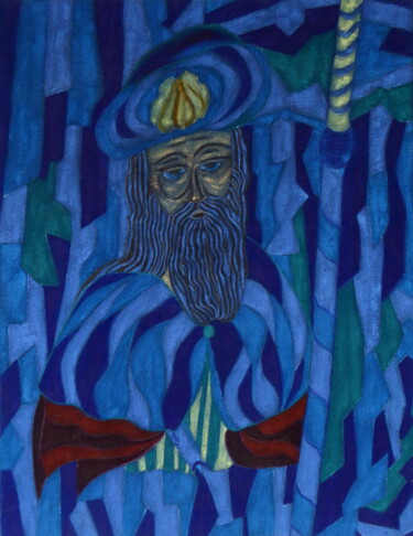 Malerei mit dem Titel "Saint Roch" von Laure Barlet, Original-Kunstwerk, Öl