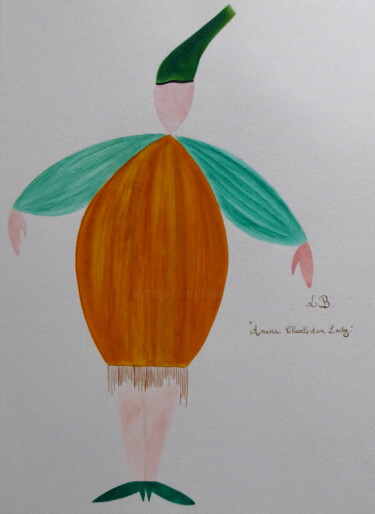 Schilderij getiteld "Lady Anana Charlest…" door Laure Barlet, Origineel Kunstwerk, Aquarel