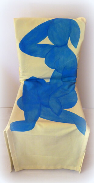 Arte textil titulada "Femme bleue" por Laure Barlet, Obra de arte original