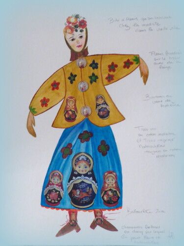 绘画 标题为“Babouchka Mia!” 由Laure Barlet, 原创艺术品, 水彩