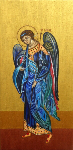Peinture intitulée "Ange Raphaël" par Laure Barlet, Œuvre d'art originale, Huile