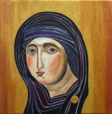 Картина под названием "Marie de notre huma…" - Laure Barlet, Подлинное произведение искусства, Масло