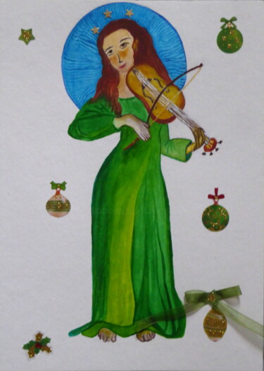 Painting titled "Dame Laure" by Laure Barlet, Original Artwork, Watercolor
