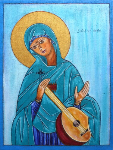 Pittura intitolato "Sainte Cécile" da Laure Barlet, Opera d'arte originale, Olio