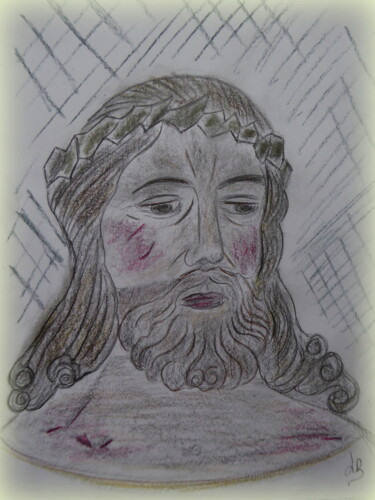 Peinture intitulée "Le Petit Christ" par Laure Barlet, Œuvre d'art originale, Crayon