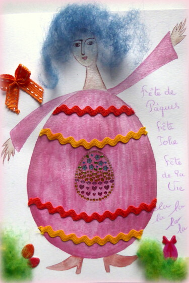 Painting titled "Carte de menu pour…" by Laure Barlet, Original Artwork, Watercolor