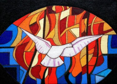 Peinture intitulée "Le Saint Esprit de…" par Laure Barlet, Œuvre d'art originale, Huile