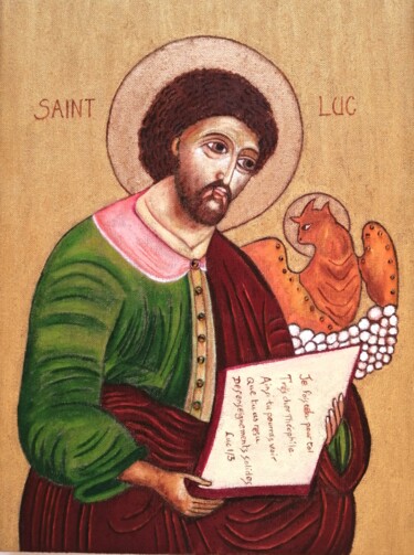 Pittura intitolato "Saint Luc" da Laure Barlet, Opera d'arte originale, Olio