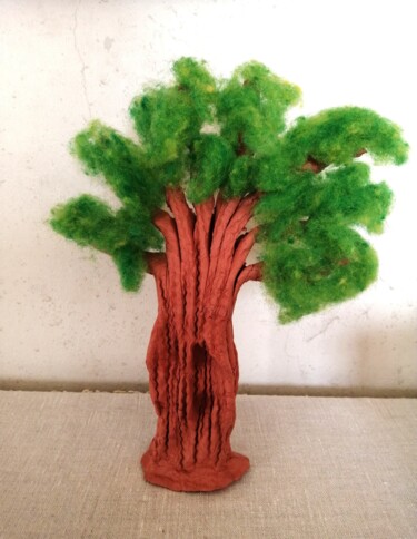 Скульптура под названием "un petit arbre tout…" - Laure Barlet, Подлинное произведение искусства, Глина