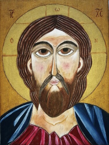 Peinture intitulée "Le Christ Intérieur" par Laure Barlet, Œuvre d'art originale, Huile