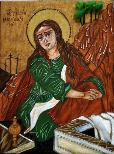 Peinture intitulée "Marie-Madeleine au…" par Laure Barlet, Œuvre d'art originale, Huile