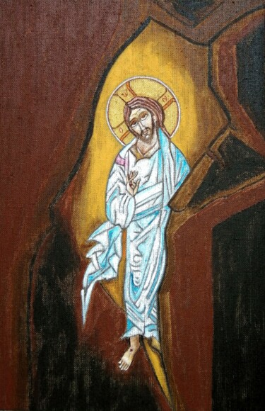 Malerei mit dem Titel "Le Petit Christ Au…" von Laure Barlet, Original-Kunstwerk, Öl