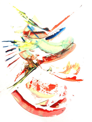 Painting titled "Oiseau de Paradis" by Laure Barontini, Original Artwork, Acrylic