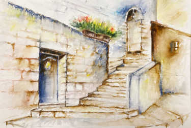 Schilderij getiteld "Parfum de ruelle pr…" door Laure Barontini, Origineel Kunstwerk, Aquarel