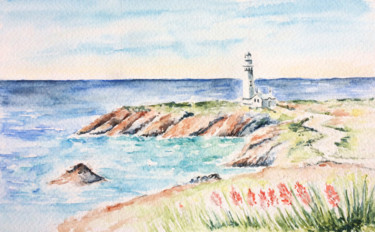 Painting titled "Poésie marine" by Laure Barontini, Original Artwork, Watercolor