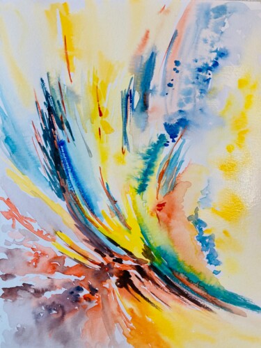Peinture intitulée "Bouquet d'énergies" par Laure Barontini, Œuvre d'art originale, Aquarelle