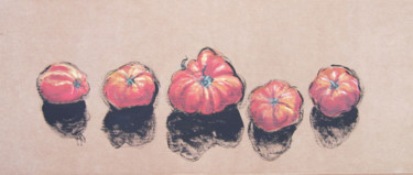 Painting titled "Tomates en rang de…" by Laure Boin Watorek, Original Artwork