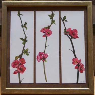 Peinture intitulée "fleurs de pomier du…" par Laure Boin Watorek, Œuvre d'art originale