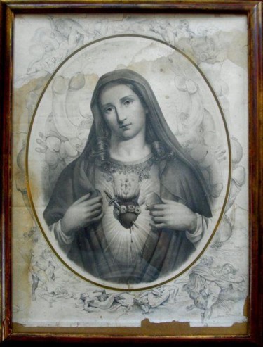 Peinture intitulée "Cœurs de Marie" par Laure Boin Watorek, Œuvre d'art originale