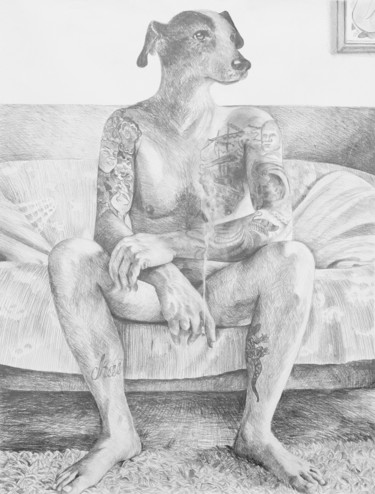 Drawing titled "JACK RUSSEL" by Laure Boin Watorek, Original Artwork