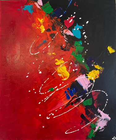 Painting titled "FESTIFS" by Laure Bonomi, Original Artwork, Acrylic Mounted on Wood Stretcher frame