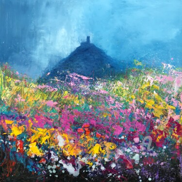 Painting titled "Wild Flowers At Bre…" by Laure Bury, Original Artwork, Oil Mounted on Wood Stretcher frame
