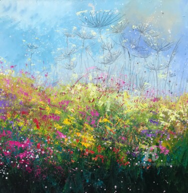 Картина под названием "Wild Poppy Seeds" - Laure Bury, Подлинное произведение искусства, Масло Установлен на Деревянная рама…