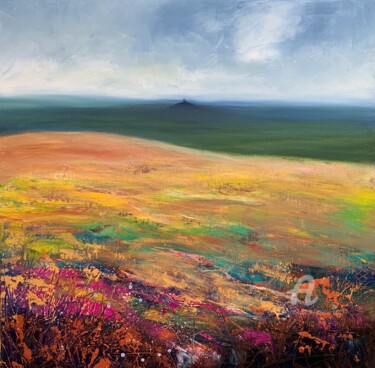 Картина под названием "Devon Autumn Landsc…" - Laure Bury, Подлинное произведение искусства, Масло Установлен на Деревянная…