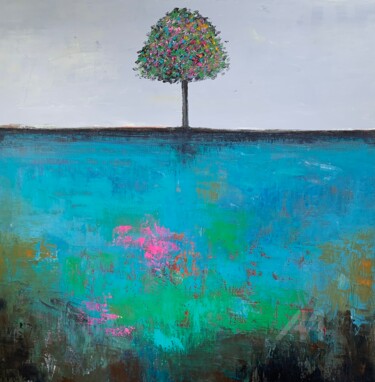Where Angels Meet Painting titled "Where Angels Meet" by Laure Bury, Original Art, Oil Mounted on Stretcher frame