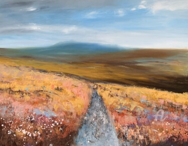 Painting titled "Walking On Dartmoor…" by Laure Bury, Original Artwork, Oil