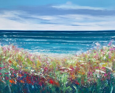 Painting titled "Summer Dreams" by Laure Bury, Original Artwork, Oil Mounted on Wood Stretcher frame